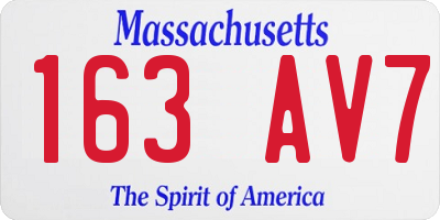 MA license plate 163AV7