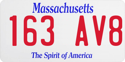 MA license plate 163AV8