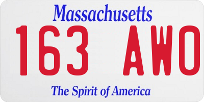 MA license plate 163AW0