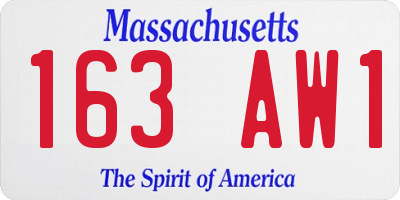 MA license plate 163AW1