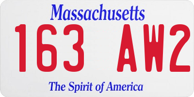 MA license plate 163AW2