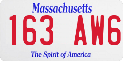 MA license plate 163AW6