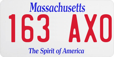 MA license plate 163AX0
