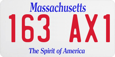 MA license plate 163AX1
