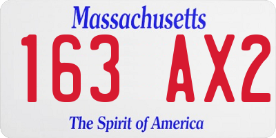 MA license plate 163AX2