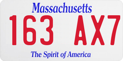 MA license plate 163AX7