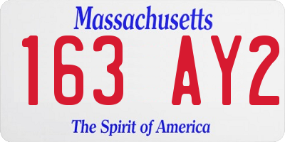 MA license plate 163AY2