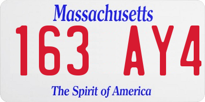 MA license plate 163AY4