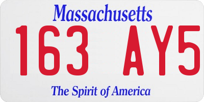 MA license plate 163AY5