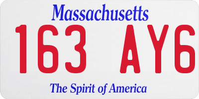 MA license plate 163AY6