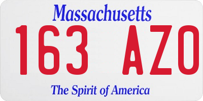 MA license plate 163AZ0