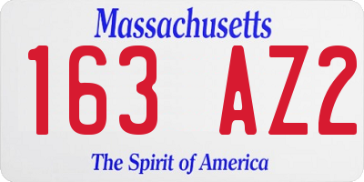 MA license plate 163AZ2