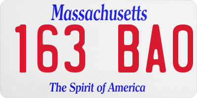 MA license plate 163BA0