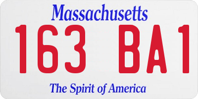 MA license plate 163BA1