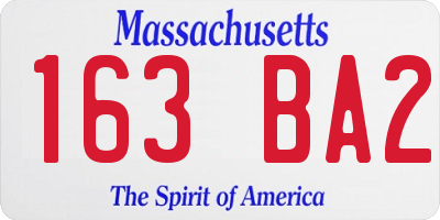 MA license plate 163BA2