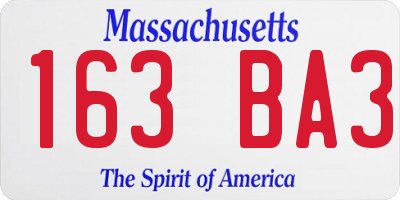 MA license plate 163BA3