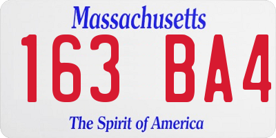 MA license plate 163BA4