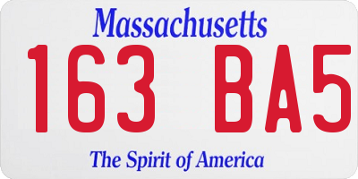MA license plate 163BA5