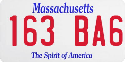 MA license plate 163BA6