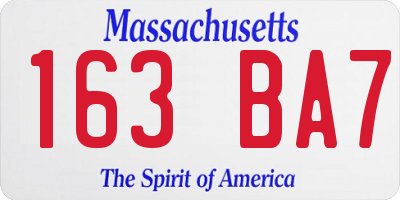 MA license plate 163BA7