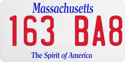MA license plate 163BA8