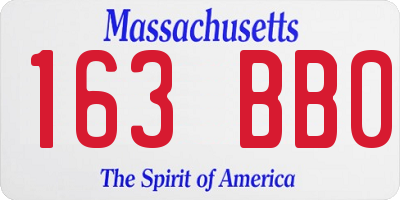 MA license plate 163BB0