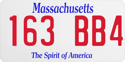 MA license plate 163BB4