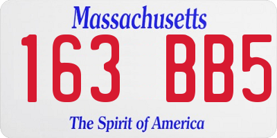 MA license plate 163BB5