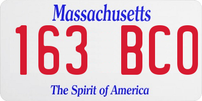 MA license plate 163BC0
