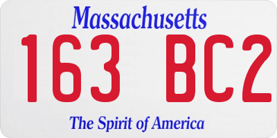MA license plate 163BC2