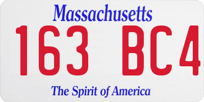 MA license plate 163BC4