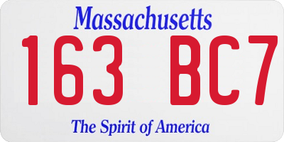 MA license plate 163BC7