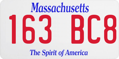 MA license plate 163BC8