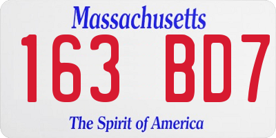 MA license plate 163BD7