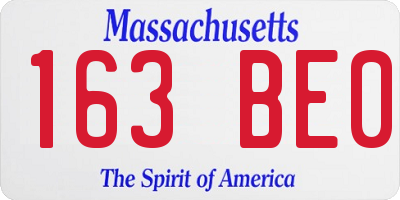 MA license plate 163BE0