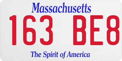 MA license plate 163BE8