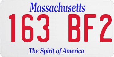 MA license plate 163BF2