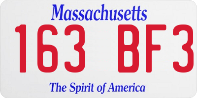 MA license plate 163BF3