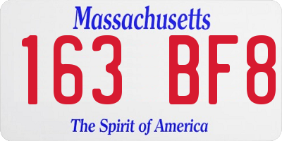 MA license plate 163BF8
