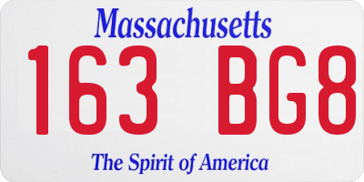 MA license plate 163BG8