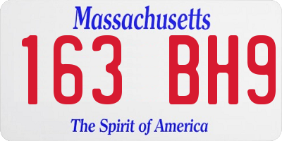 MA license plate 163BH9