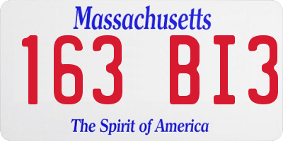 MA license plate 163BI3