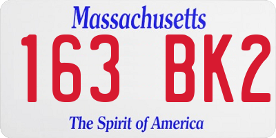 MA license plate 163BK2