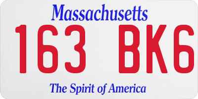 MA license plate 163BK6