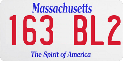 MA license plate 163BL2