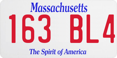MA license plate 163BL4