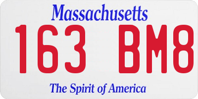 MA license plate 163BM8
