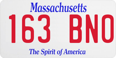 MA license plate 163BN0