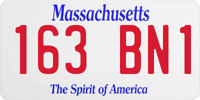 MA license plate 163BN1