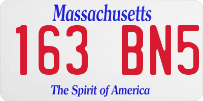 MA license plate 163BN5